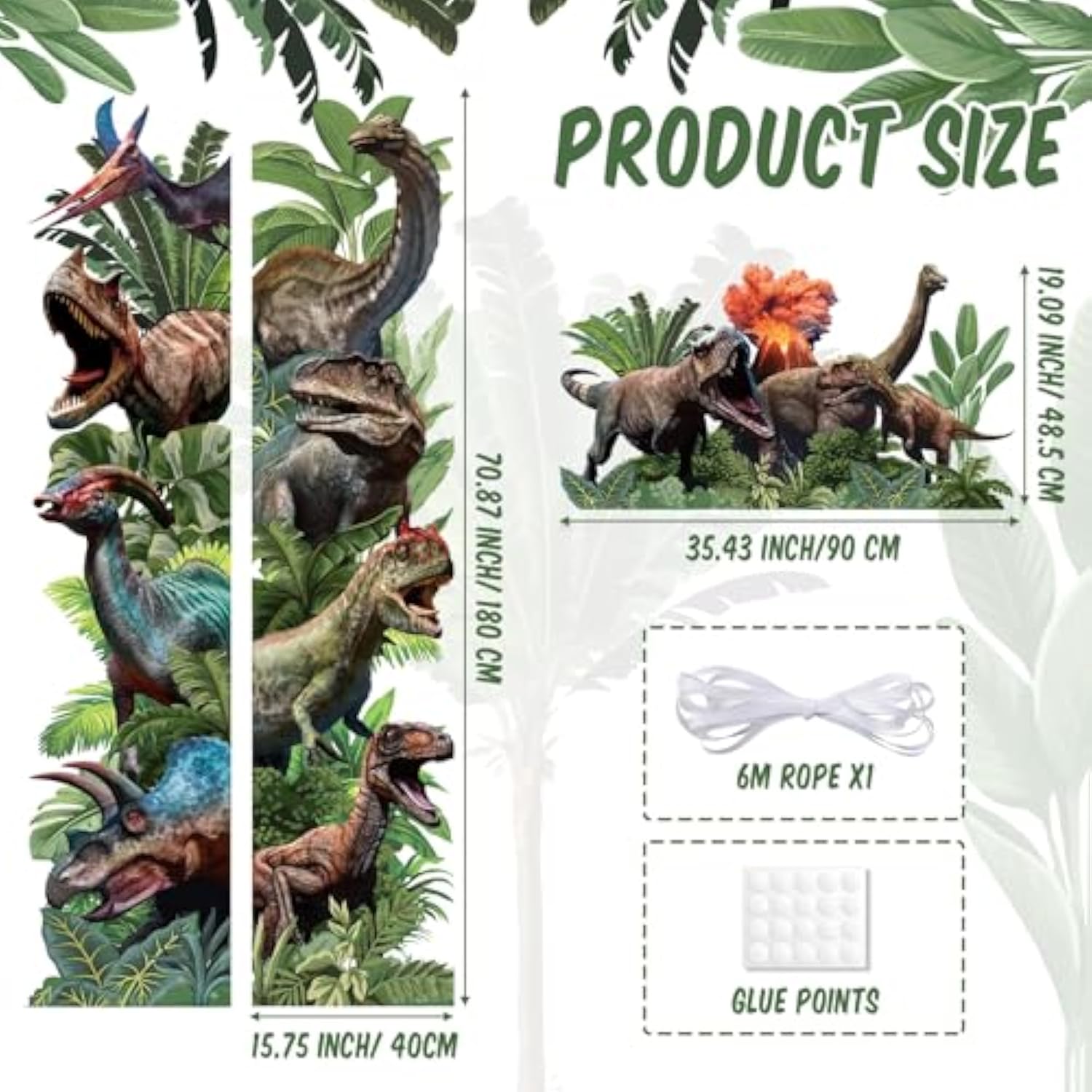 3 Pcs Dinosaur Door Decorations Dino Porch Banner Dinosaur Birthday Party Backdrop Jungle Safari Hanging Decorations Photo Booth Props Supplies For Window Wall Baby Shower, 72.8 X 35.4 In