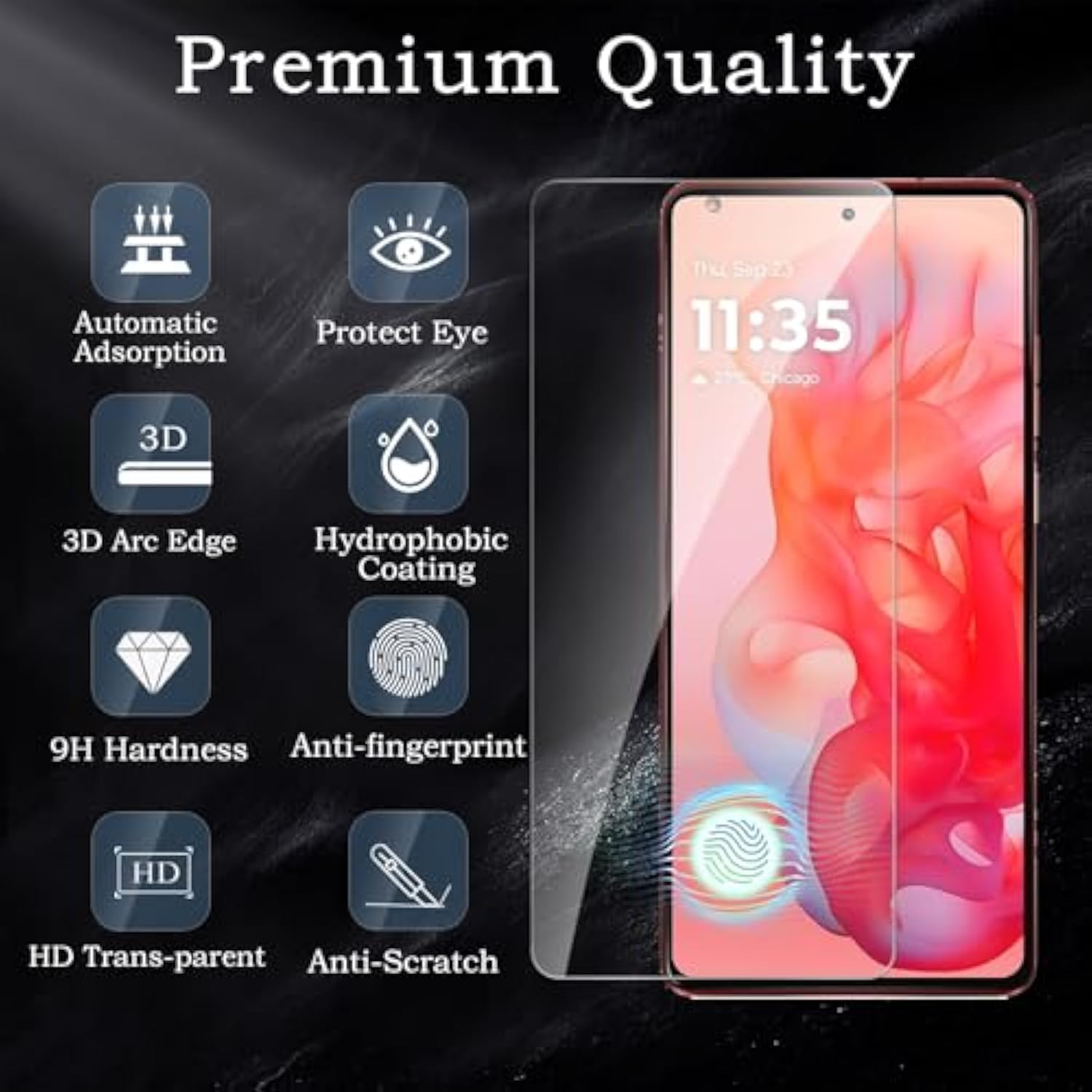 Screen Protector For Motorola Moto G Stylus 5G 2024, Tempered Glass Film, Ultra Hd 9H Hardness Case Friendly Anti Scratch Bubble Free Ultra Resistant Oil-Resistant Shatter Protection, 3-Pack