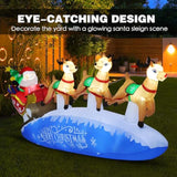 Zpisf 10 Ft Santa Sleigh With Reindeer Christmas Inflatables Outdoor Decorations, Christmas Blow Up Yard Decorations