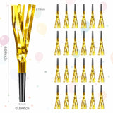24pcs Gold New Year Noise Makers Glitter Party Blowers Blowouts Favors