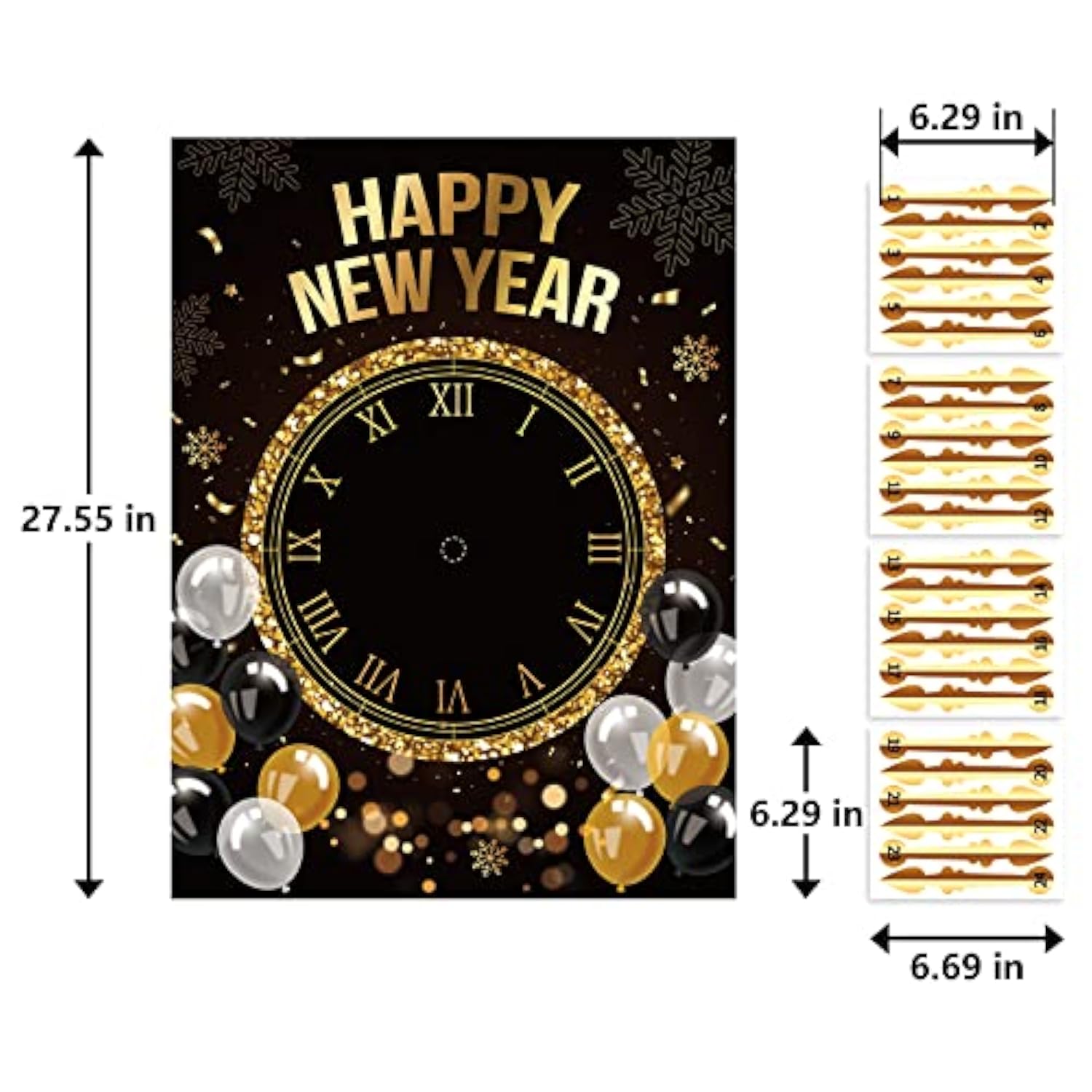 New Year 2026 Clock Game Party Activities Decorations Supplies