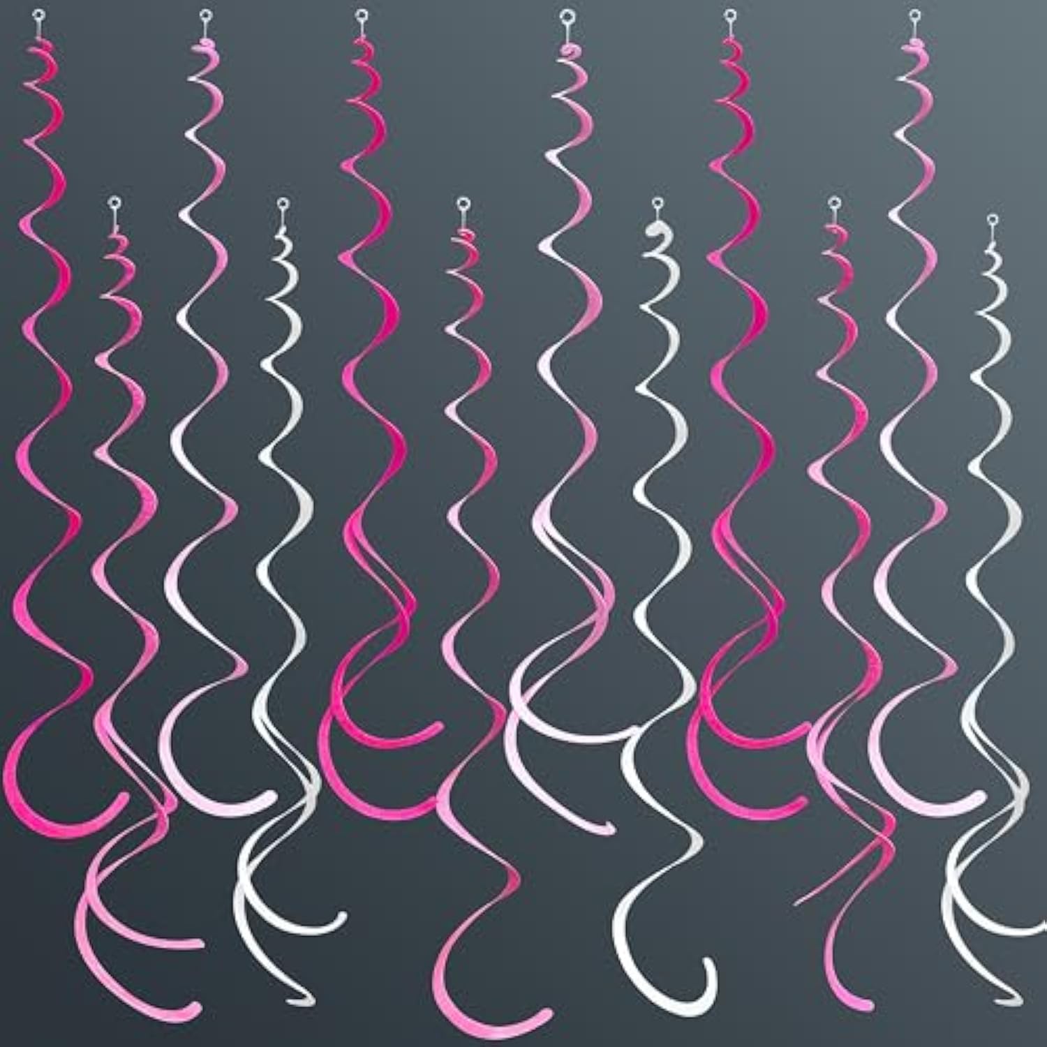 36 Pcs Hot Pink Hanging Swirl Decorations Ombre Pink White Felt Swirl Streamer Spiral Ceiling Decoration Garland For Birthday Bachelorette Wedding Bridal Shower Engagement Pink Girl Hen Party Supplies