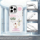 For Iphone 13/14 Case [Compatible With Magsafe],Girls Women Clear Magnetic Case Silicone Shockproof Protective Cover With Pattern Bible Jesus Flowers