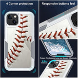 Case For Iphone 14, Baseball Sports Red Pattern Shock-Absorption Hard Pc And Inner Silicone Hybrid Dual Layer Armor Defender Case For Apple Iphone 14