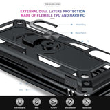 For Samsung Galaxy A10E-Phone Case: Galaxy A10E Case With Screen Protector And Camera Lens Protector, Military Heavy Duty Mobile Cell Case Covers Magnetic Ring Stand Para A 10E Sm102U Boys, Black