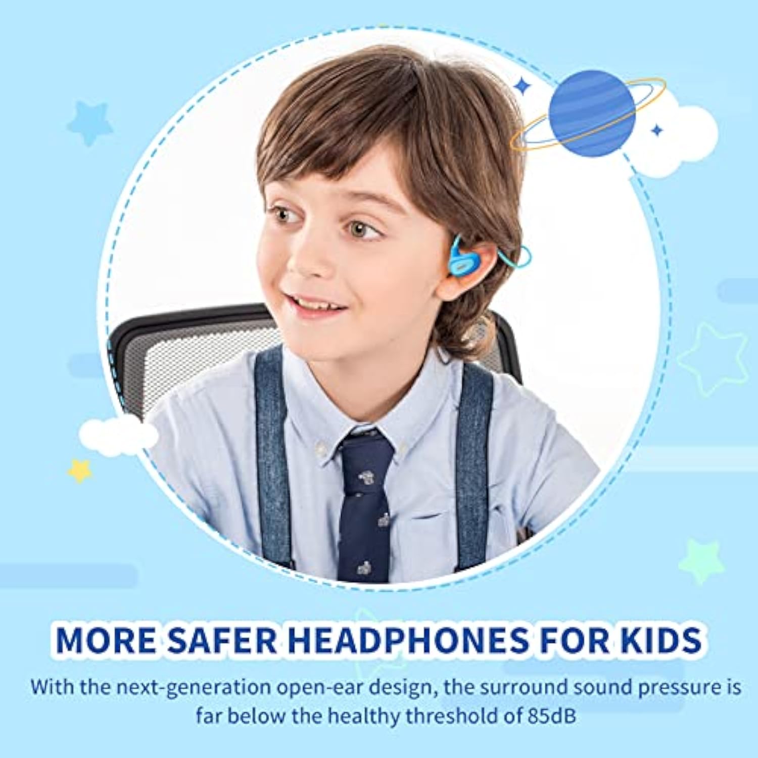 Kids Headphones, Open Ear Bluetooth Headphones With Mic, Openbuds Kids, Ultra-