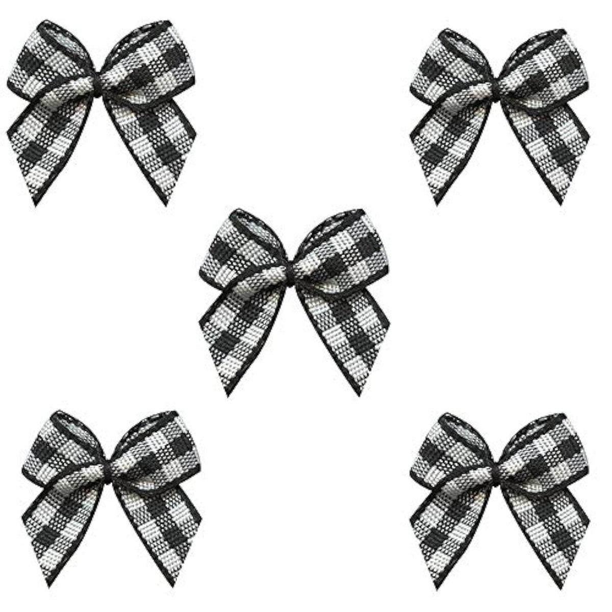 50Pcs Mini Gingham Ribbon Bows Checkered Ribbon Flowers Plaid Ribbon B