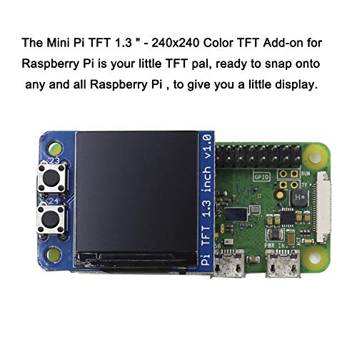 Mini Pitft 1.3" Lcd Display 240X240 Tft Add-On For Raspberry Pi 3.3V Spi St7789 3.3V Spi St7789 Full Color