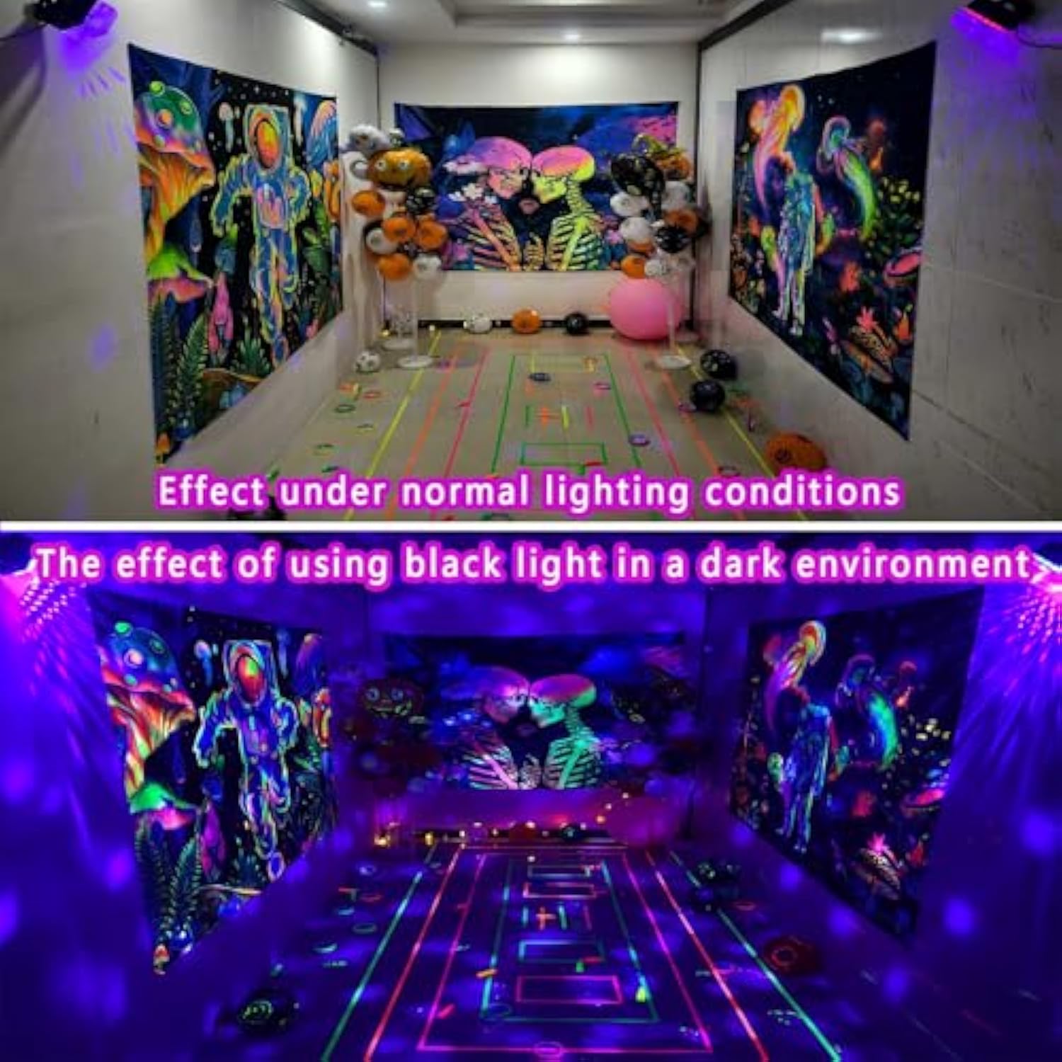 2 In 1 Disco Black Light Glow Party Lights,10W Uv Disco Ball Light With Sound Activated Strobe Light Halloween Dj Party Lights Indoor For Halloween Christmas Birthday Party Dancing Decoration, 1 Pack