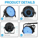 Dj Light 2 Pack, 54X3W Led Par Lights, Dmx Stage Lights Sound Activated, Strobe Wash Lighting For Wedding, Church, Party, Club, Concert And Festival Events (2)