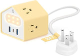 Power Strip with Night Light 20W USB-C Desk Charging Station Yolk Yellow