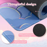 Pink Keyboard Mats,Cute Desk Mat For Women Girl,Long Computer Pad With Stitched Edges,Non Slip Mousepad Large,Cloud Desk Protector Pad For Office Home Dorm Gaming
