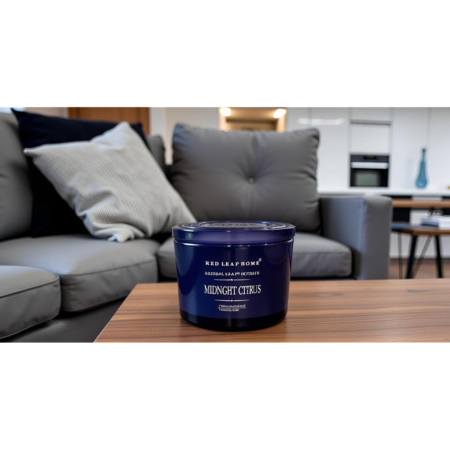 Midnight Citrus Jar Candle | Includes Matching Glass Lid, Large | Aromatherapy | Borderless Collection | 16.5Oz