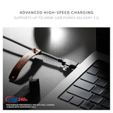 Native Union Belt Cable Duo Pro 240W – 8ft Ultra-Strong Braided Universal Charging Cable – Made with Recycled Materials – 2-in-1 MFi Certified Connectors for Lightning & Type-C Devices (Zebra)