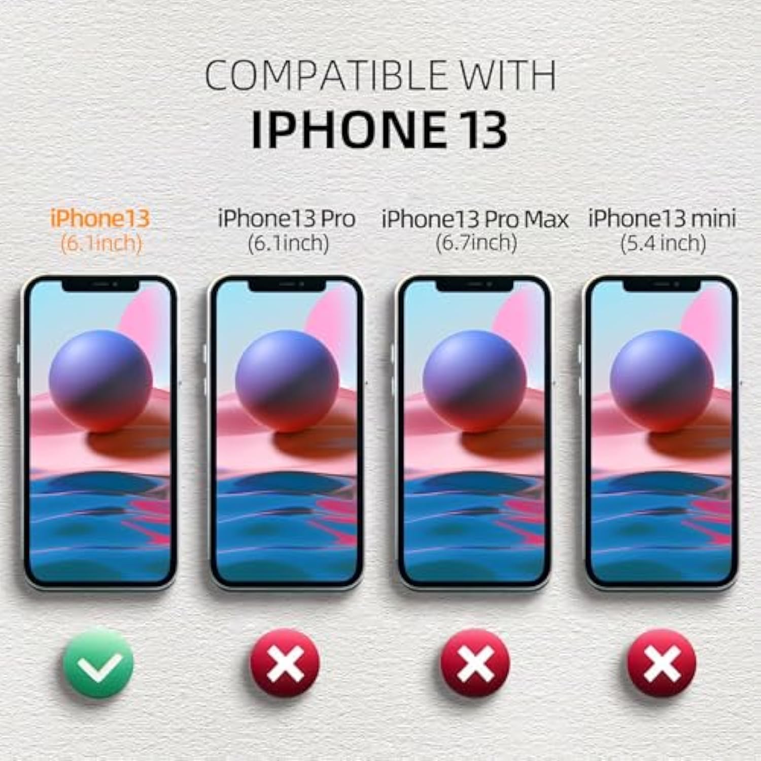 For Iphone 13 Waterproof Case, Built-In Shockproof Dustproof Screen Protector, Ip68 Underwater Full Body Sealed Dropproof Protective Cover For Iphone 13 6.1 Inch (Black)
