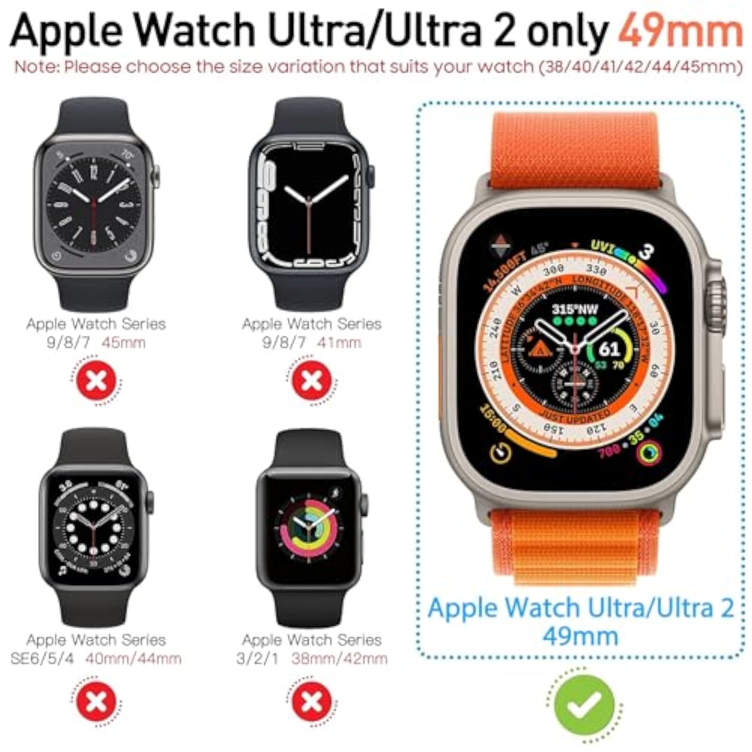 3 In 1 For Apple Watch Ultra 3/2/1 49Mm Waterproof Case, Front Privacy Tempered Glass Screen Protector + Back 360° Protective Bumper Cover-Black