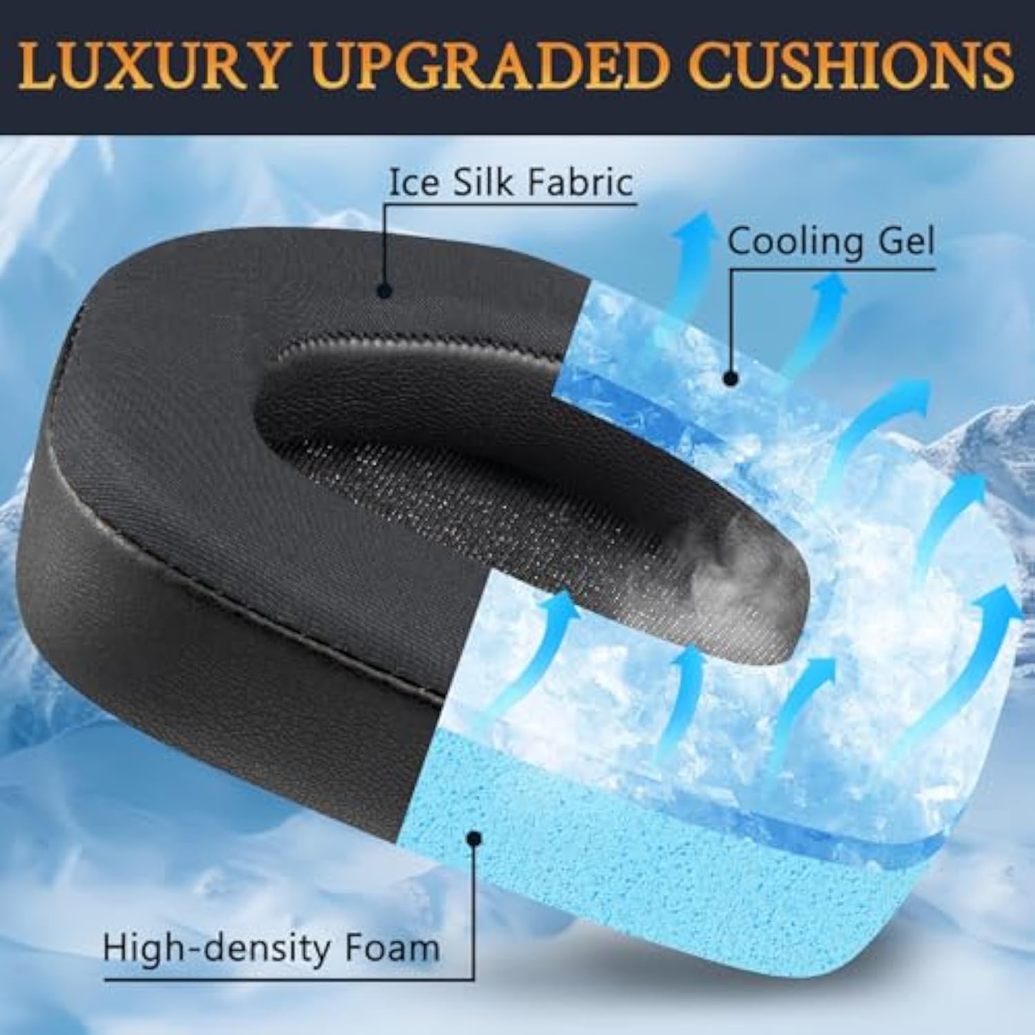 Cooling Gel Earpads Replacement For Alienware Aw988 (Aw 988) Wireless Gaming Headset, Ear Pads Cushions With Noise Isolation Foam - Black