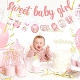 2pcs Rose Gold Glitter Baby Girl Banner – Pre-Strung Baby Shower Decor