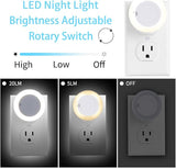 4 Pack LED Night Light with High Low Off Switch Warm White Indoor Plug In Nightlights for Bedroom Hallway Bathroom
