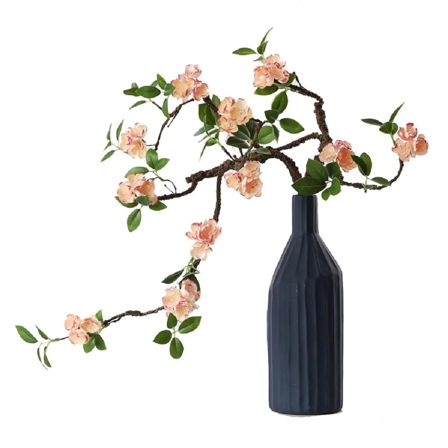 Artificial Flowers, 2Pcs Fake Cherry Blossom Branches 31 Inch Long Stem Silk Flowers For Diy Vase Home Hotel Office Wedding Party Garden Decor (Champagne)