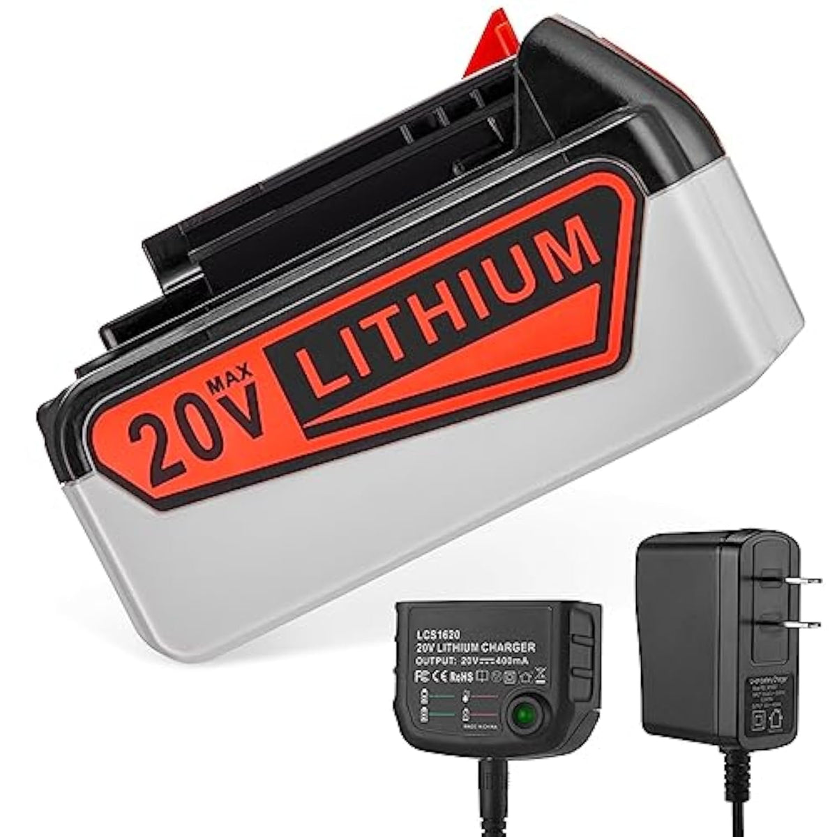 7Ah 20V Replacement Battery and Charger for Black and Decker Cordless Tools