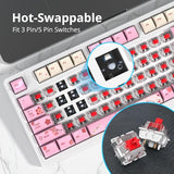 96% Wired Mechanical Gaming Keyboard,Gasket Structure Rgb Backlit Keyboard,98 Key Hot Swappable Keyboard With Control Knob,Nkro Compact Keyboards With Number Pad For Win/Mac(98 Flower)