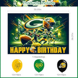 Packers Of Green Bay Birthday Party Supplies Backdrop 5X3 American Football Rugby Boys Kids Happy Birthday Background Photography Football Party Decorations Banner Photo Booth Props