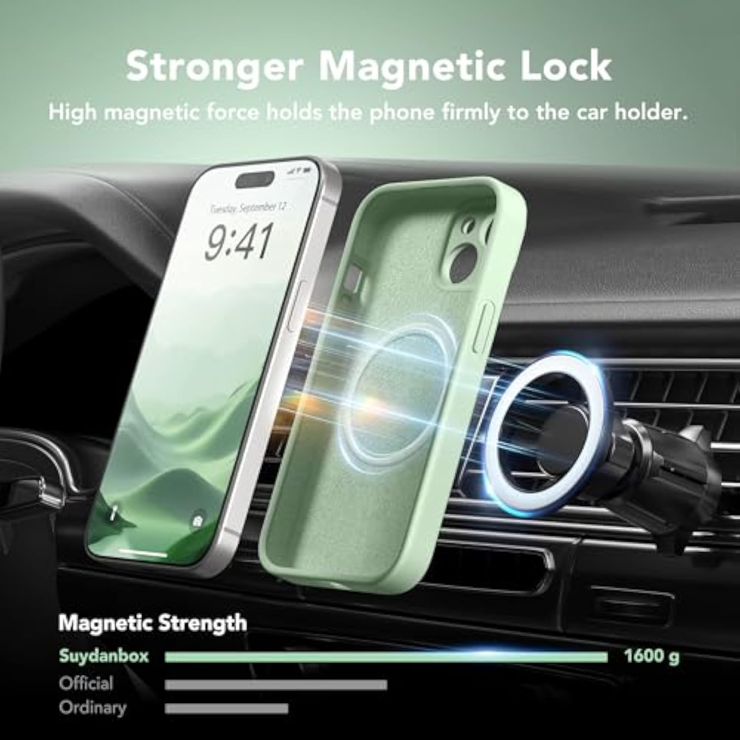Magnetic For Iphone 15 Plus Case, Compatible With Magsafe, [Full Camera Protection][Screen Protector] Silicone Shockproof Protective Phone Case For Iphone 15 Plus 6.7", Matcha