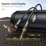 UGREEN Headphone Extension Cable 4 Pole TRRS 3.5mm Extension with Microphone Male to Female Stereo Audio Cable Gold Plated Nylon Braided Compatible with iPhone iPad Smartphones Media Players, 3.3FT