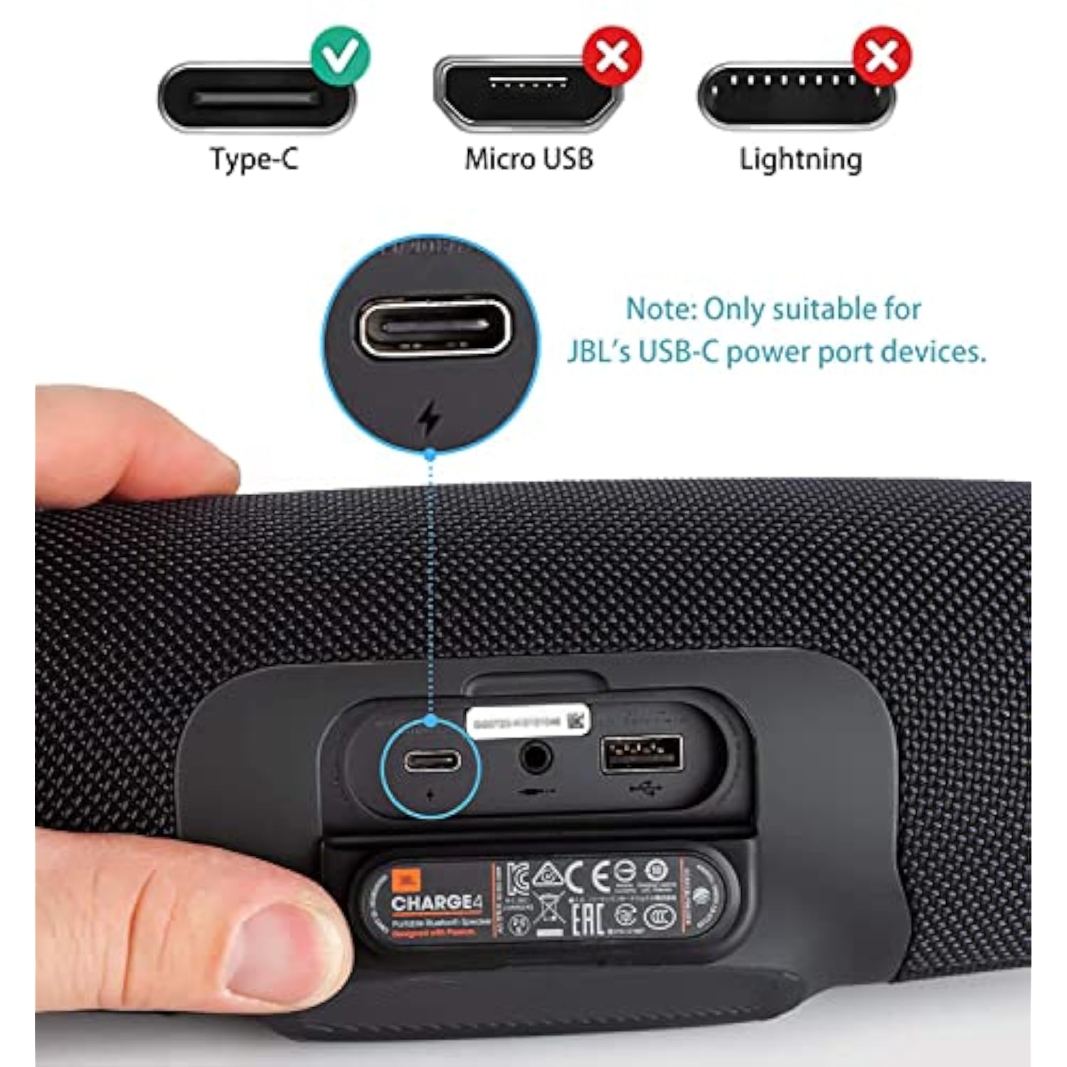 Usb Charger Charging Cable Cord Compatible With For Jbl Charge 4, Charge 5, Charge 6, Jbl Flip 5,Flip 6, Flip 7, Jbl Pulse 4, Pulse 5, Clip4, Clip5, Jrpop Wireless Bluetooth Earphones Speakers