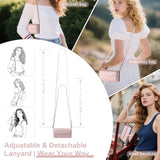 For Iphone 16 6.1" Wallet Case With Card Holder, Shoulder And Wristlet Straps, Soft Pu Leather, Magnetic Snap, Flip Phone Case For Women Men For Apple 16 Rose Gold