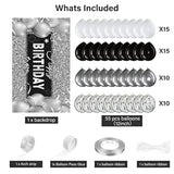 Black And Silver Birthday Party Decorations Black Silver Balloons Arch