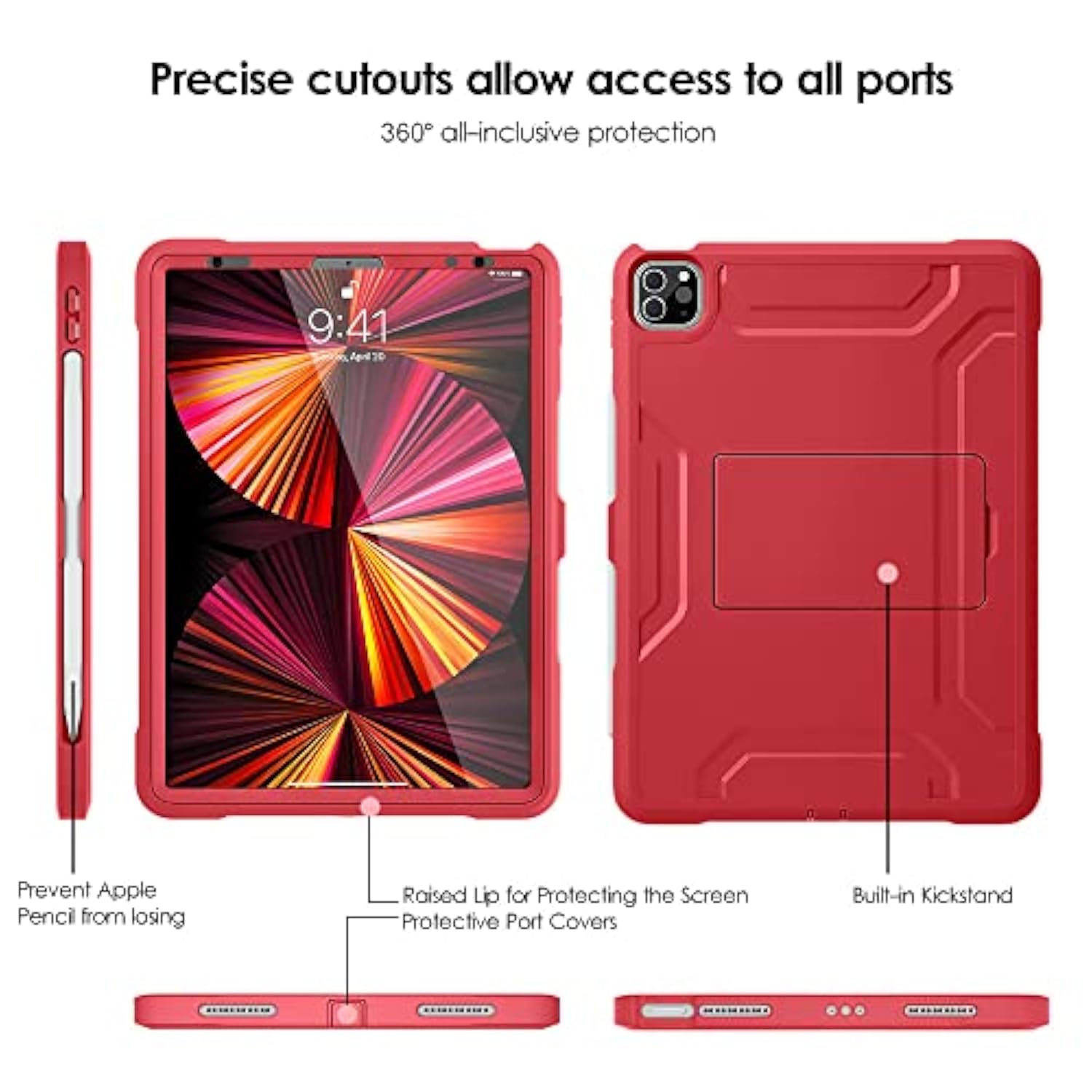 For Ipad Pro 11 Inch Case 2022(4Th Gen)/2021(3Rd Gen), [Screen Protector] Dual