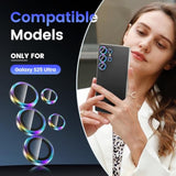 (3+2Pcs Compatible With Samsung Galaxy S25 Ultra Camera Lens Protector, 9H Tempered Glass Camera Cover Screen Protector Metal Individual Ring [Installation Tray][Case Friendly]