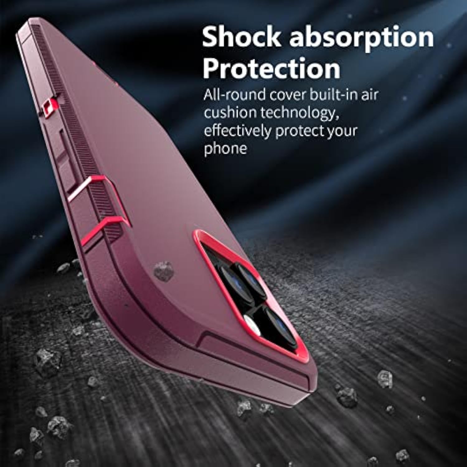 Heavy Duty Shockproof Full Body Protection 3 in 1 Silicone Rubber & Hard PC Rugged Durable Phone Cover for iPhone 14 Pro Max