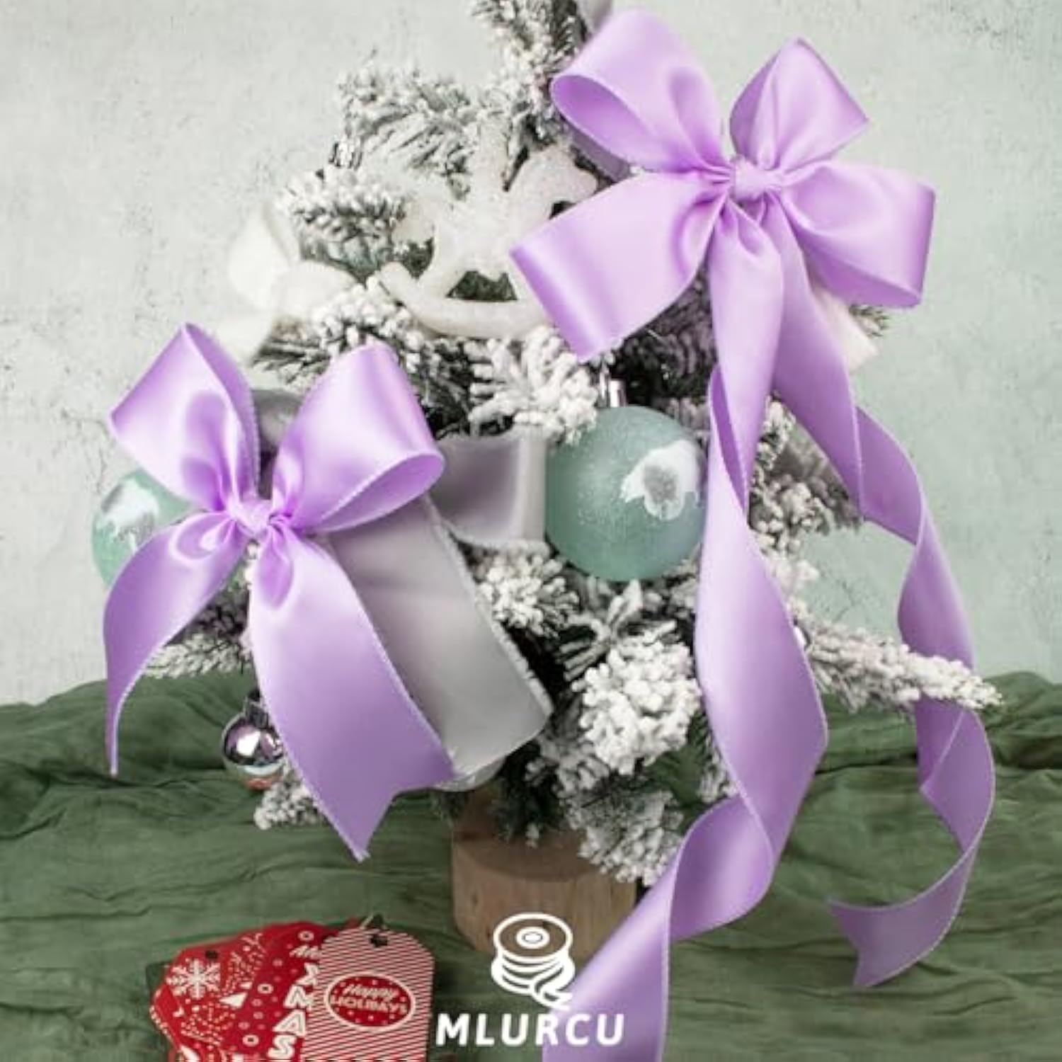 Light Purple Wired Satin Ribbon 1.5 Inch X 20 Yards Large Roll, Polyester Fabric, Lavender Lilac Wire Ribbon For Wreaths, Bows Making, Diy Crafts, Gift Wrapping, Christmas Tree, Front Door Decor