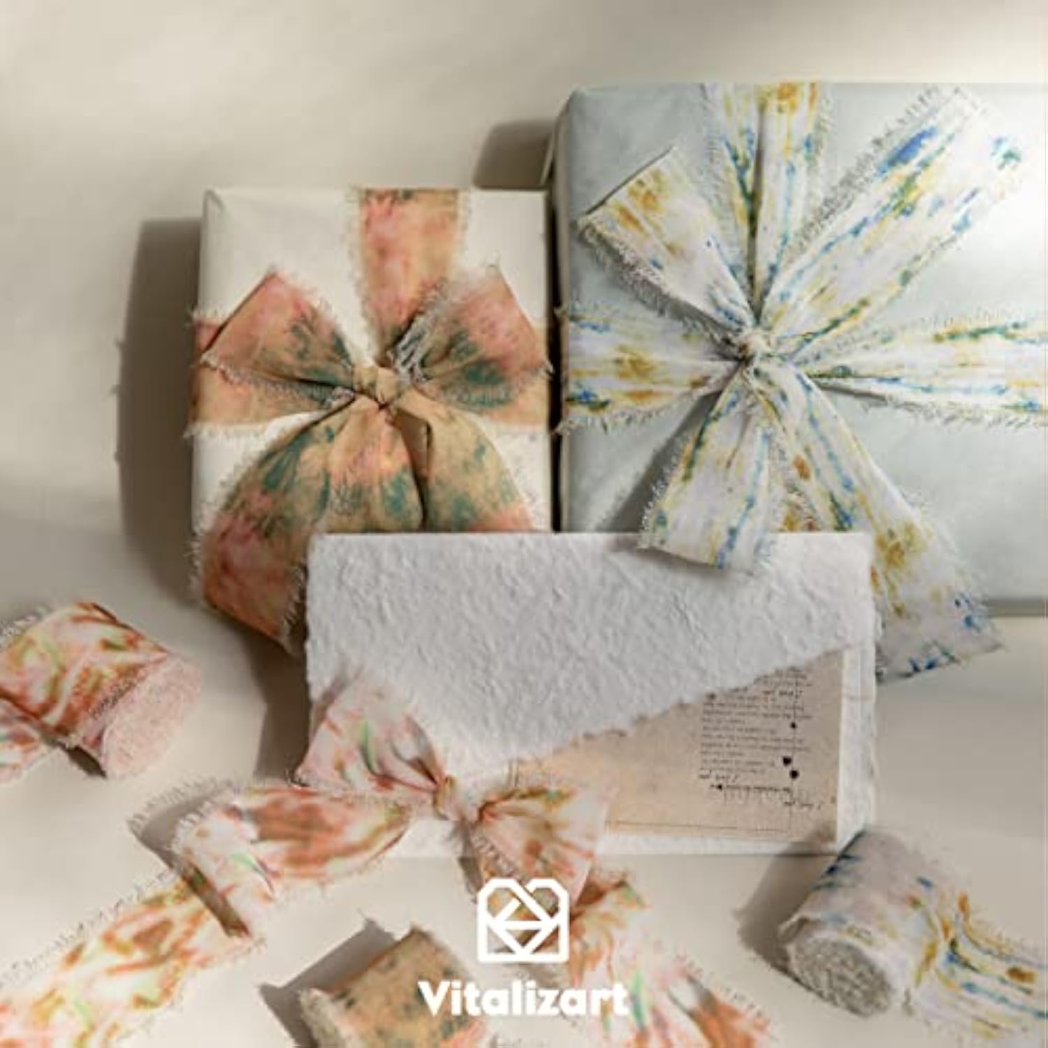 Handmade Chiffon Silk Ribbons 1.5" X 21Yd Fringe Edge Frayed Ribbon Fo