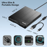 Floppy Disk Reader Usb C External 3.5 Inch 1.44 Mb Floppy Disc Drive Dual Usb A/C Floppy Disk Drive/Player/Converter Compatible With Windows 11/10/8/7/Xp, Not Compatible With Mac (Brushed Texture)