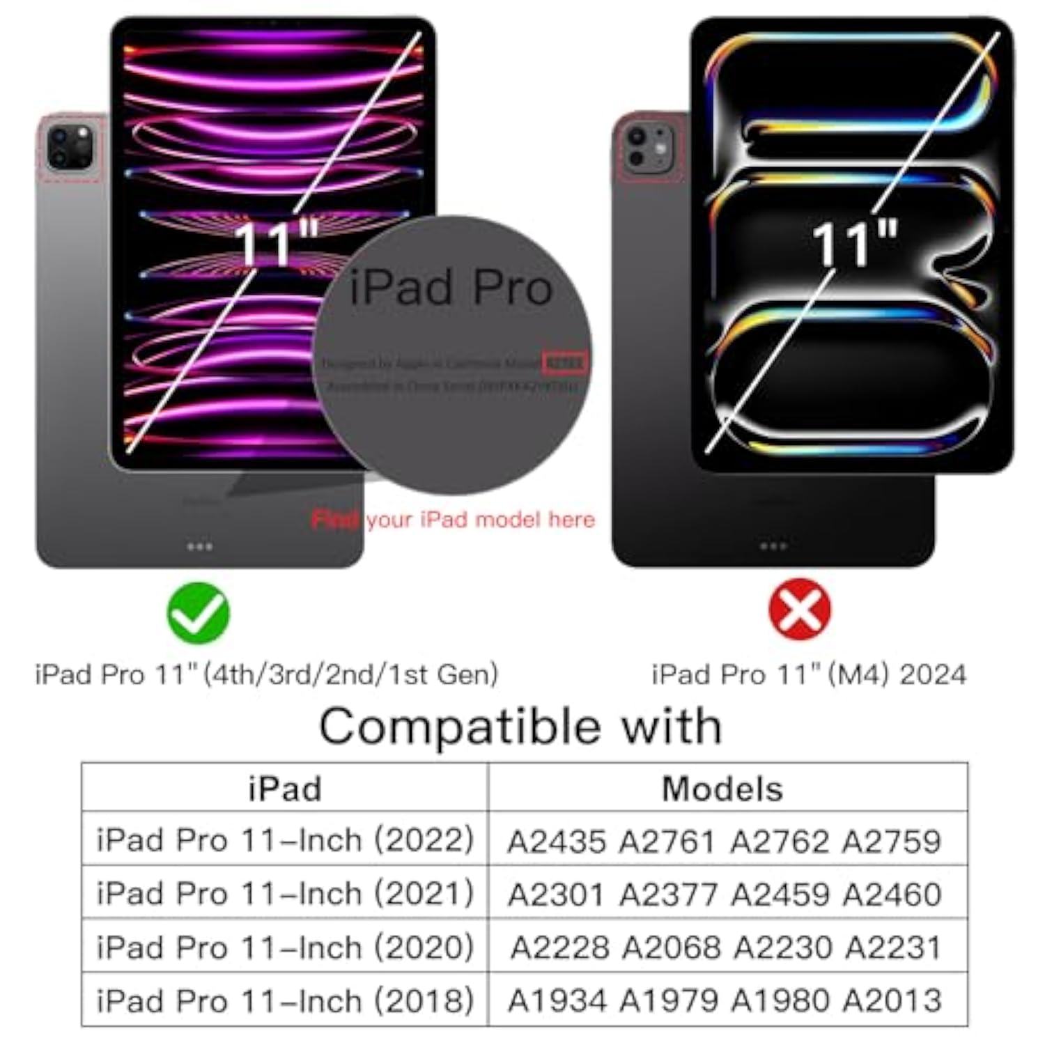 JETech Case for iPad Pro 11 Inch (2022/2021/2020/2018) with Pencil Holder, Cle