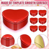 6 Pcs Valentine'S Day Heart Shaped Metal Tins With Lids 4.72" X 4.33" Valentine Candy Boxes Biscuits Jar Empty Candle Jar Heart Metal Container For Valentines Gift Party Favors (Red)