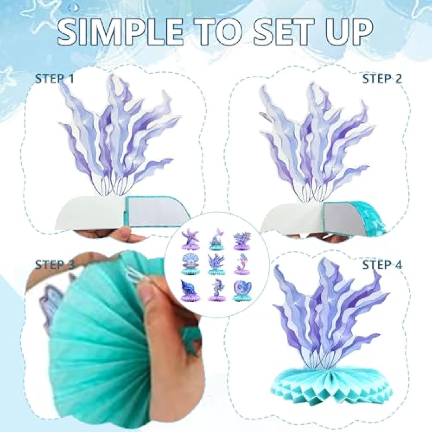 9 Pcs Wildflower Honeycomb Centerpieces – Spring Floral Table Decorations For Wedding, Baby Shower, Birthday Party & Garden Theme Decor