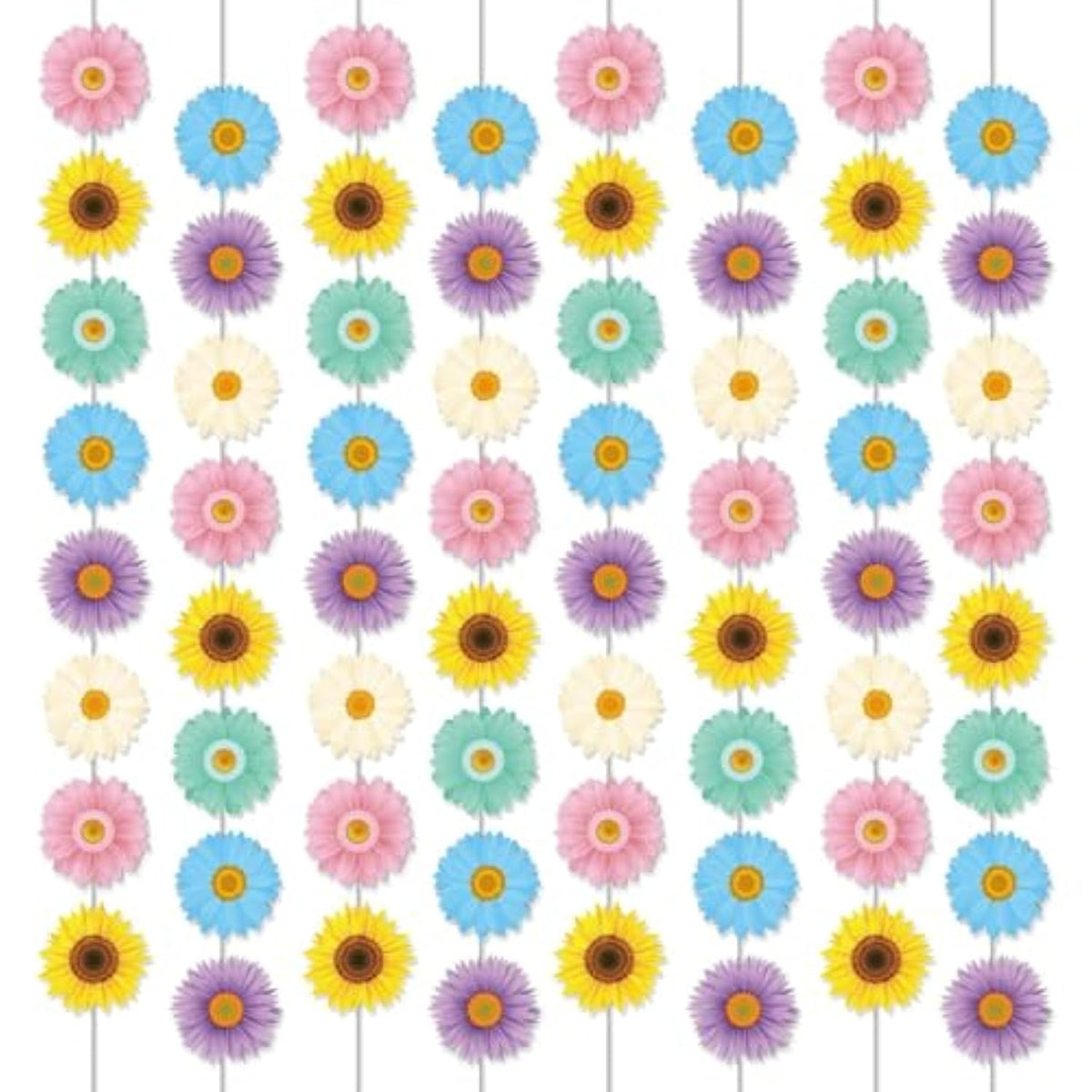 12 Packs Spring Sun Flowers Banners Sunflower Garland Kit Flower Hanging Swirl Spring Party Supplies Decorations Sunflower Paper Cutouts For Birthday Party Home Classroom Favor Supplies Decor