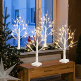 Christmas Decorations For Home, 2Ft Christmas Tree With Led Lights, Warm White Lights, Fairy Light Spirit Tree For Room Inside Fireplace Decor, Battery Powered, Timer (4Pk)