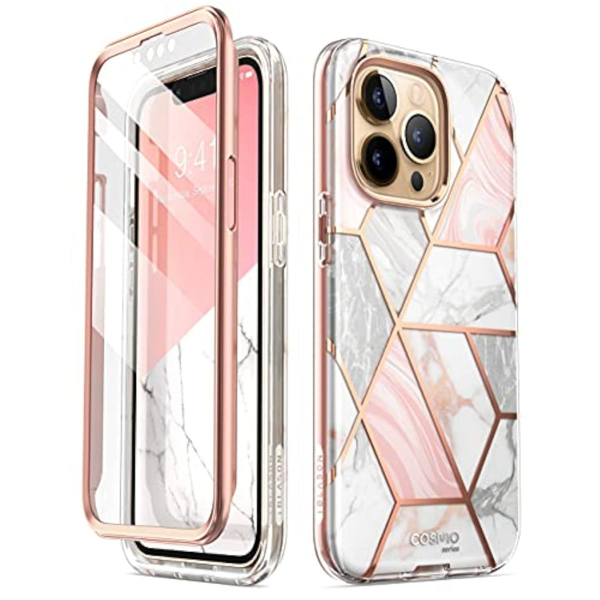 i-Blason Glitter Case for iPhone 13 Pro Max 6.7 Inch Mobile Phone Case 360 Degree Case Bumper Protective Cover 2021 Edition Marble