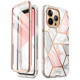 i-Blason Glitter Case for iPhone 13 Pro Max 6.7 Inch Mobile Phone Case 360 Degree Case Bumper Protective Cover 2021 Edition Marble