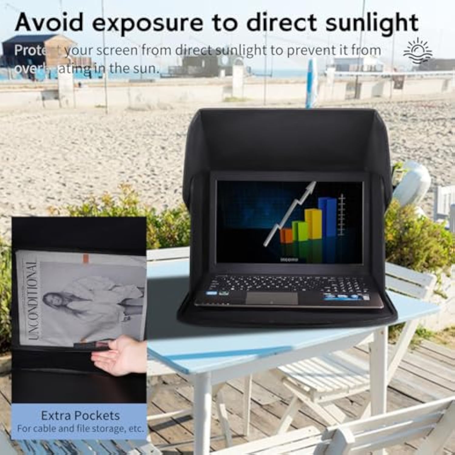 Computer Bag For Working Outside,Portable Outdoor Work Sleeve,Outdoor Computer Hood Case 12-14Inch(Patent Pending)