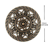 12 Pieces Lacework Filigree Antique Copper Metal Shank Buttons. 21Mm (