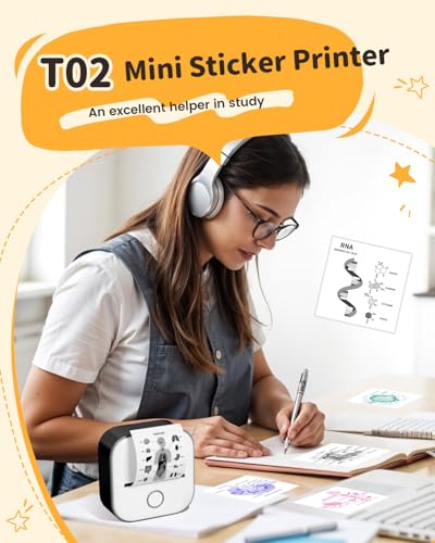 New-Gen T02 Mini Sticker Printer, Ai Generate Image, Portable Inkless Thermal Photo Printer For Diy Journaling, Memos & Photos, Pink