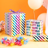 3 Rolls Birthday Wrapping Paper, 17"x120" Each, Colorful Foil Gift Wrap