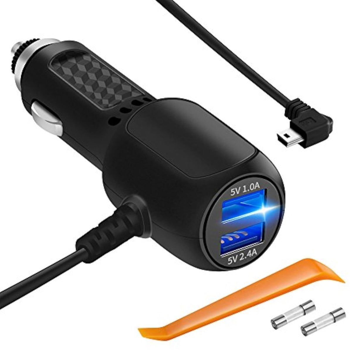 Dash Cam Charger, Car Dash Cam Usb Power Cable Cord Vehicle Charging Adapter For Gar 'Min Gps Nuvi?Mirror Cam?Dash Cam Power Cable(Mini Usb 11.5Ft)